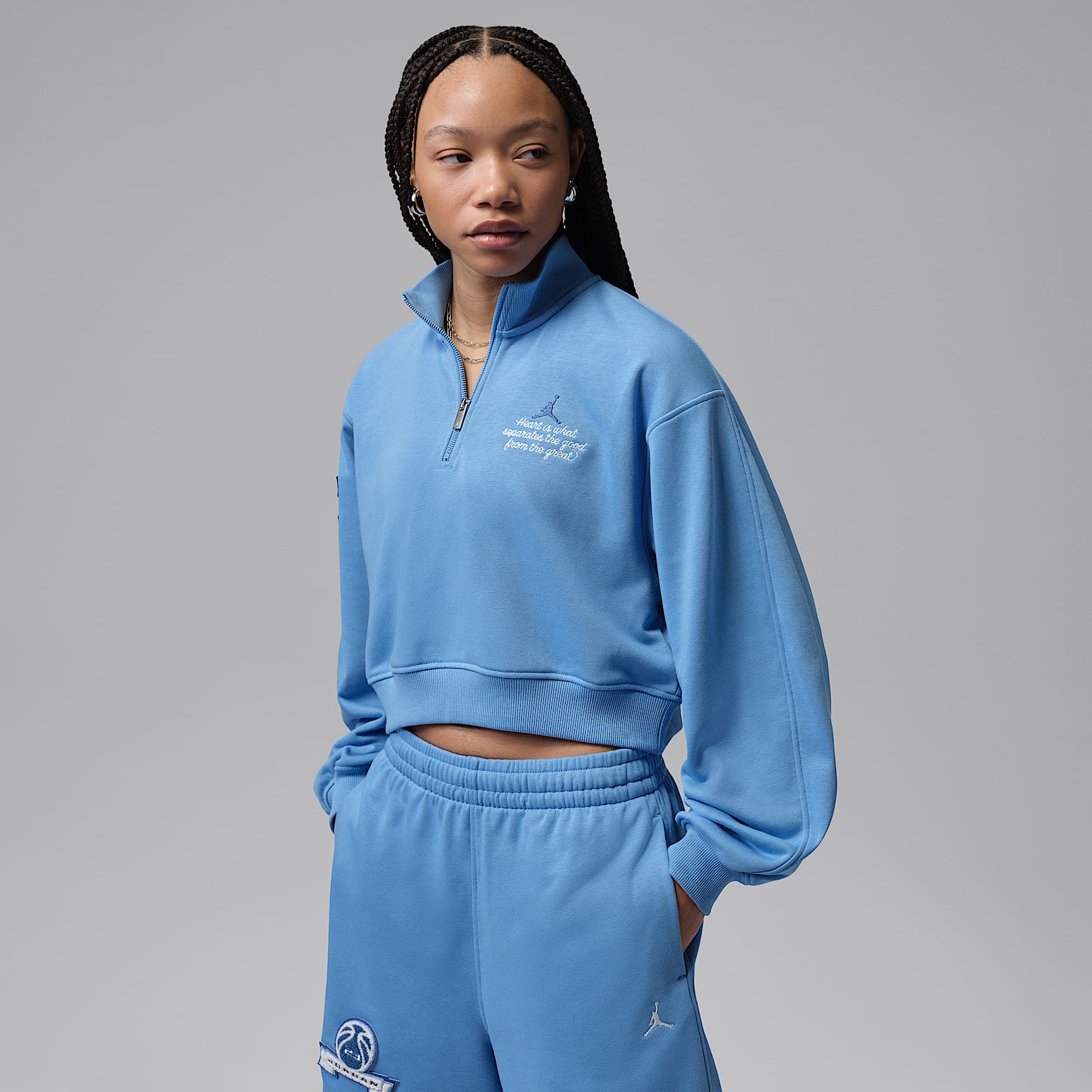 Jordan Brooklyn Fleece Women's Cropped 1/4-Zip Top. Nike IL